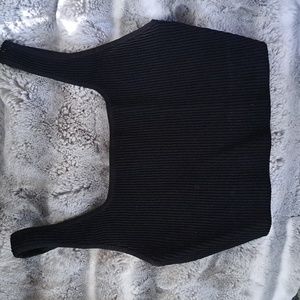 Balaton Black Ribbed Crop Top sz S